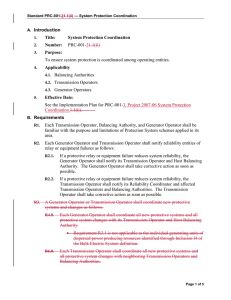 A. Introduction Title: System Protection Coordination