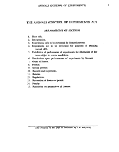 the animals (control of experiments) act
