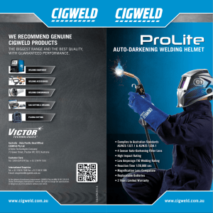 WE RECOMMEND GENUINE CIGWELD PRODUCTS AUTO
