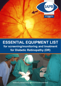 Essential equipment list for screening monitoring and treatment for