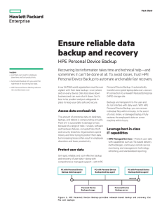 Ensure reliable data backup and recovery