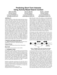 Predicting Short-Term Interests Using Activity