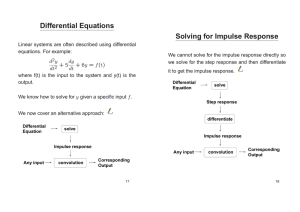 Differential Equations Solving for Impulse Response