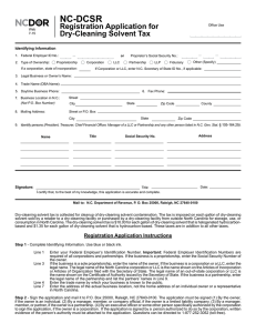 Registration Application for Dry-Cleaning Solvent Tax NC-DCSR