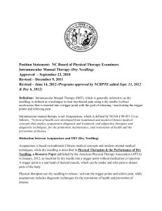 Position Statement: NC Board of Physical Therapy Examiners