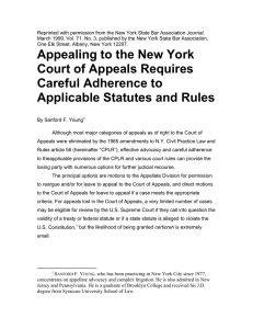 Appealing to the New York Court of Appeals Requires Careful