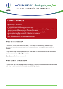 Concussion Guidance for the General Public