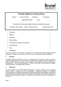 Portable Electrical Appliance Testing Policy