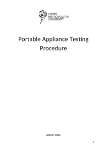 Portable Appliance Testing Procedure