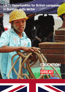 Opportunities for British companies in Burma`s skills sector