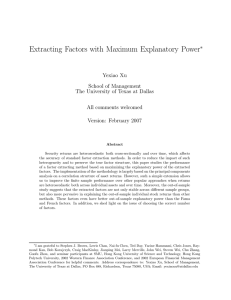 Extracting Factors with Maximum Explanatory Power∗