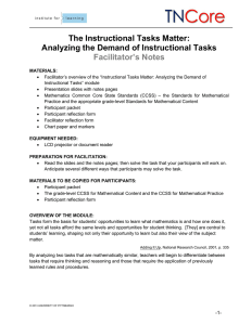 The Instructional Tasks Matter: Analyzing the Demand of