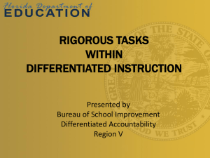 RIGOROUS TASKS WITHIN DIFFERENTIATED INSTRUCTION