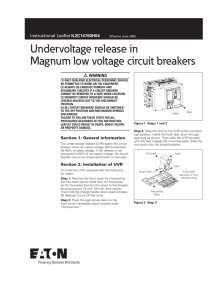 Undervoltage release in Magnum low voltage circuit breakers