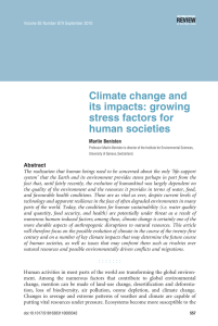 Climate change and its impacts: growing stress factors for human