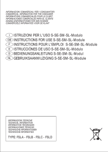 ISTRUZIONI PER L`USO S-SE-SM-SL-Modulo