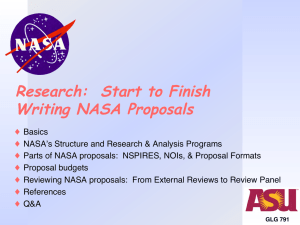 Research: Start to Finish Writing NASA Proposals