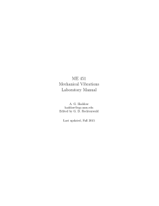 ME 451 Mechanical Vibrations Laboratory Manual