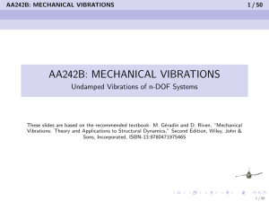 AA242B: MECHANICAL VIBRATIONS - Undamped Vibrations of n