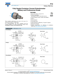 P13 Fully Sealed Container Cermet Potentiometer Military and