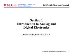 Section 1 Introduction to Analog and Digital Electronics