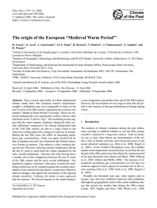 The origin of the European “Medieval Warm Period”∗
