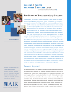 Predictors of Postsecondary Success