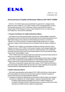 Announcement of Capital and Business Alliance with TAIYO YUDEN