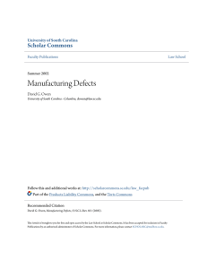 Manufacturing Defects - Scholar Commons