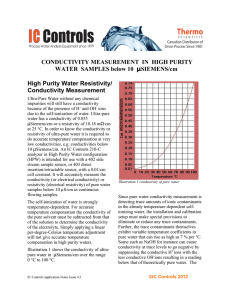 High Purity Water Resistivity/ Conductivity Measurement
