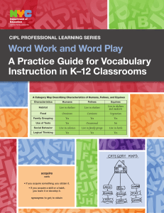 Word Work and Word Play A Practice Guide for Vocabulary