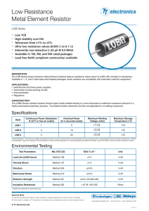 Low Resistance Metal Element Resistor