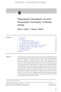 CHAPTER 8 - Theoretical Calculations of Acid Dissociation