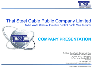 Thai Steel Cable Public Company Limited To be No.1