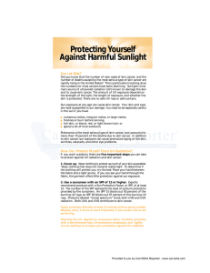 Protecting Yourself Against Harmful Sunlight - Cal