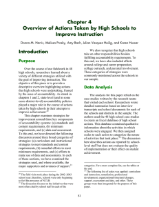 Chapter 4 Overview of Actions Taken by High Schools to Improve