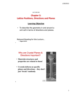 Chapter 3: Lattice Positions, Directions and Planes