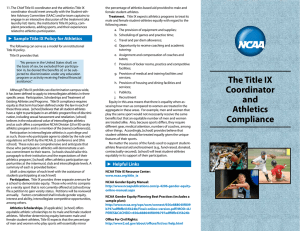 The Title IX Coordinator and Athletics Compliance