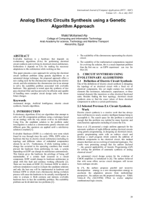 Analog Electric Circuits Synthesis using a Genetic Algorithm Approach