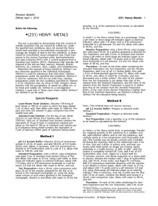 〈231〉 heavy metals - US Pharmacopeial Convention