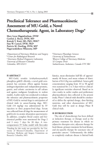 Preclinical Tolerance and Pharmacokinetic Assessment of MU