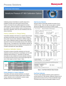 ST 800 Calibration Options - Honeywell Process Solutions