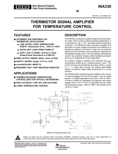 INA330: Thermistor Signal Amplifier for