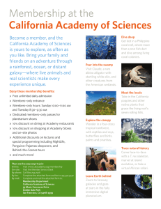 Membership at the California Academy of Sciences