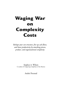 Chapter One - Waging War on Complexity Costs