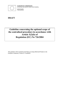 Guideline concerning the optional scope of the centralised