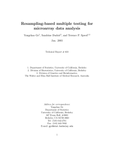 Resampling-based multiple testing for microarray data analysis