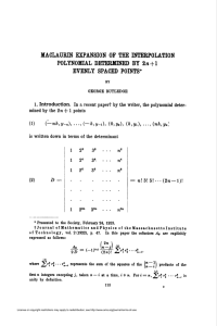 maclaьrin expansion of the interpolation evenly spaced points