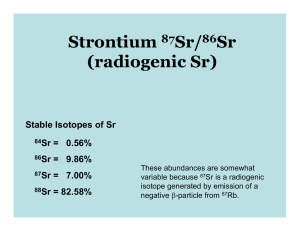 Strontium 87Sr/86Sr (radiogenic Sr)