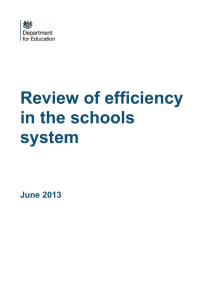 Review of efficiency in the schools system